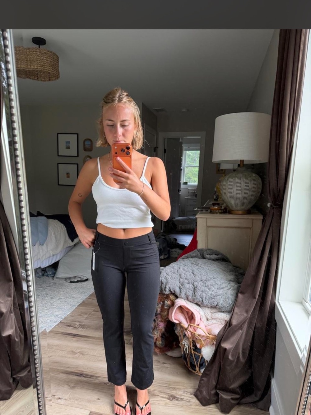 High-Rise Black Slim Crop Pants - Women's
